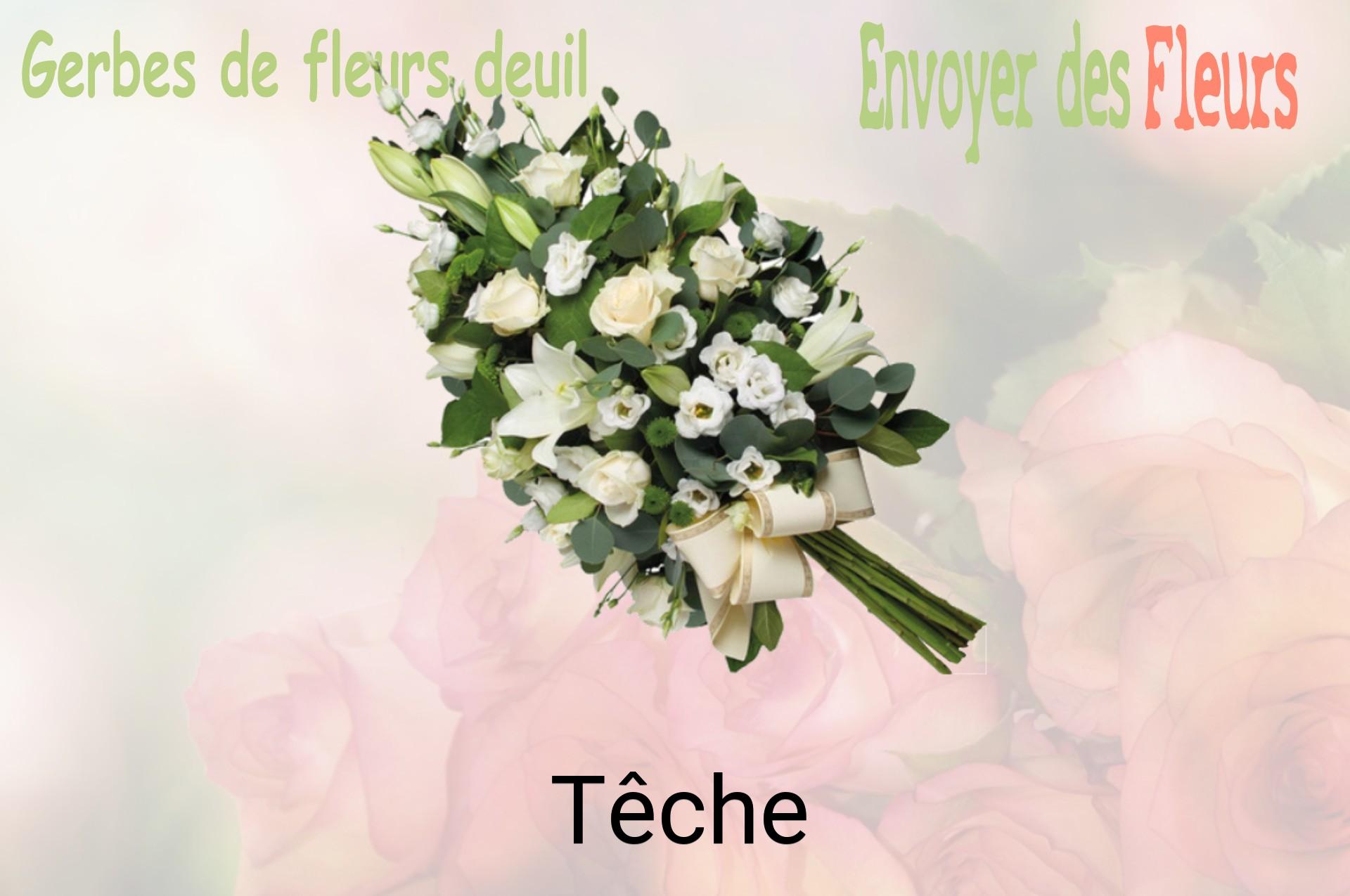 Gerbe de fleurs de deuil livrée à Têche
